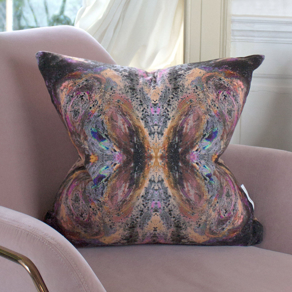 Cushion - SONYA ROTHEWELL BUTTERFLY EFFECT CUSHION : RUST NOIR