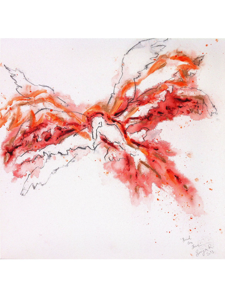 BIRD ON FIRE : WALL ART