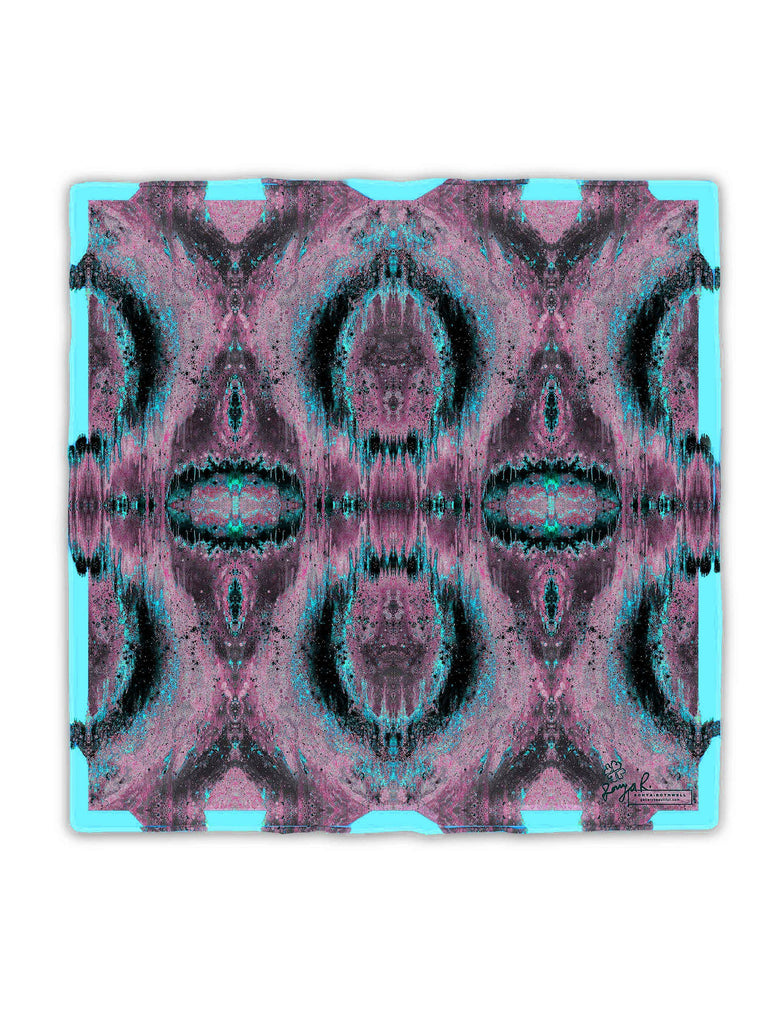 OCTAHEDRON SILK SCARF : BLUE