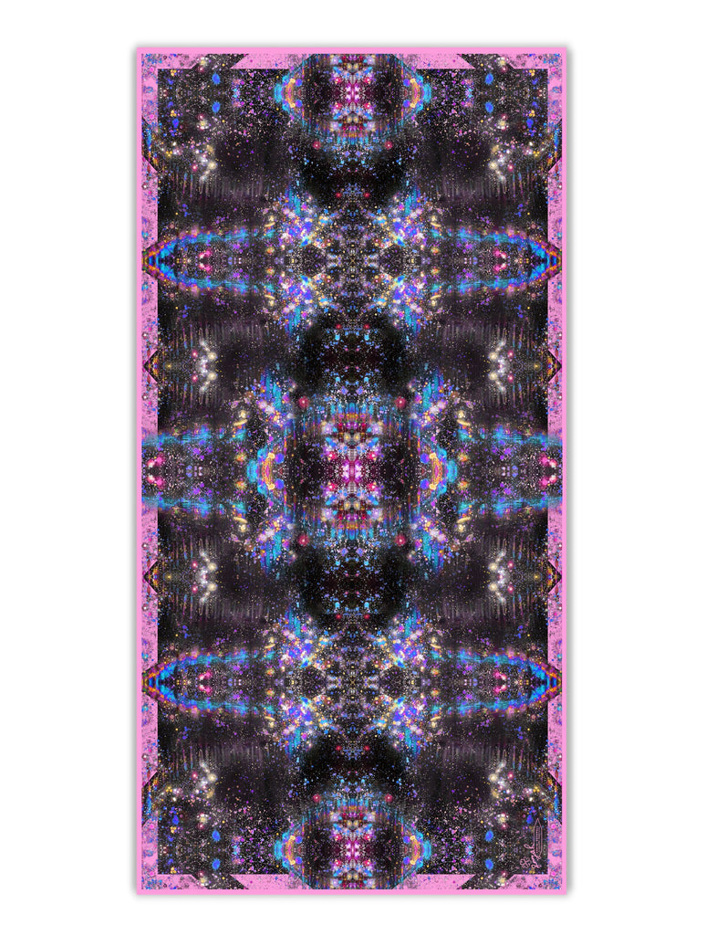 Silk Scarf - SONYA ROTHWELL RAINBOW NAGA GEORGETTE SILK SCARF : NOIR PINK