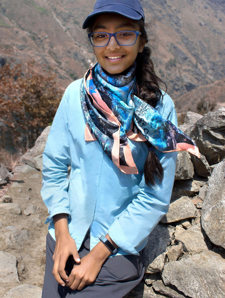 Silk Scarf - SONYA ROTHWELL TETRAHEDRON SILK SCARF : AQUA