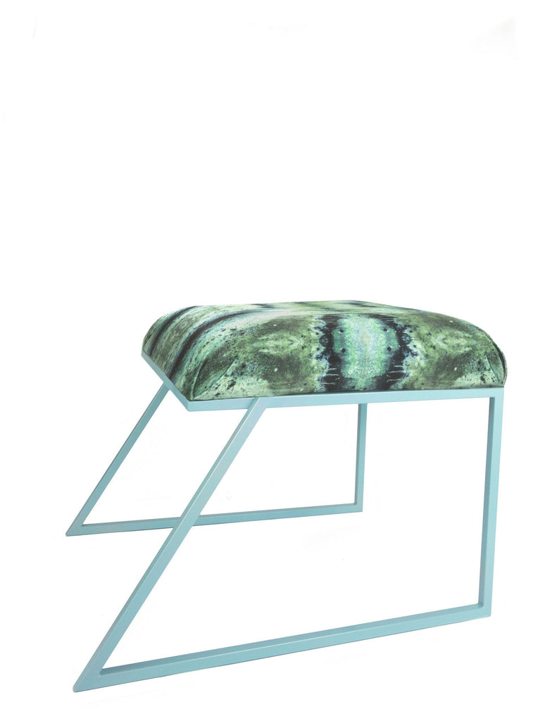 IRIDESCENT LIGHTENING STOOL : INFIINIITY BLUE SAGE VELVET
