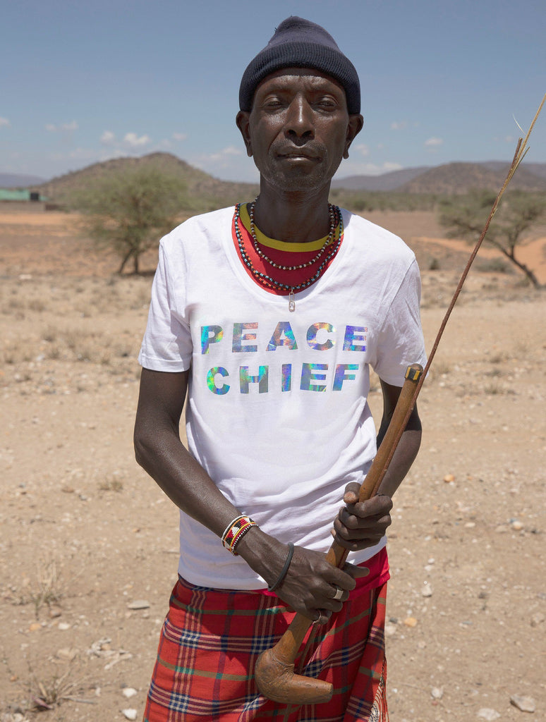 T-shirt - NON PROFIT HOLOGRAPHIC 'PEACE CHIEF' T-SHIRT