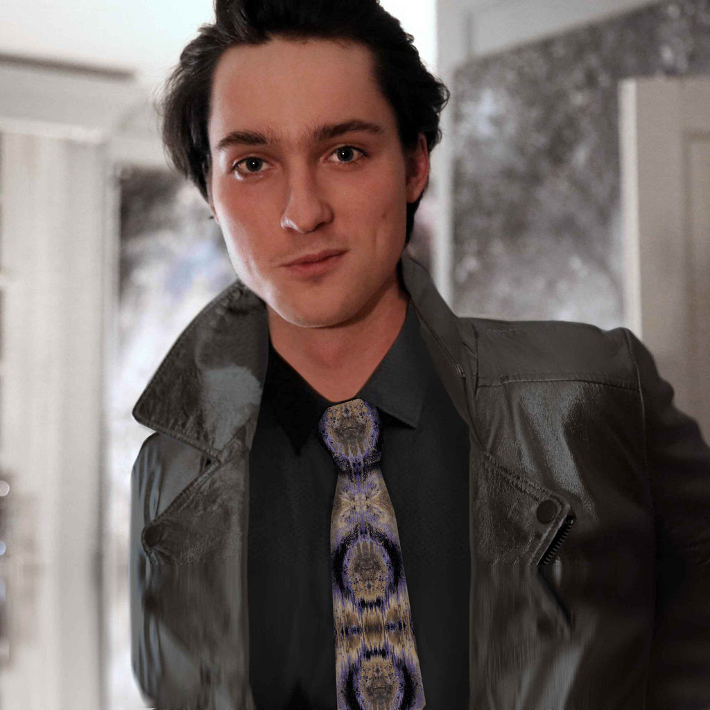 Tie - SONYA ROTHWELL OCTAHEDRON SILK TIE : PURPLE