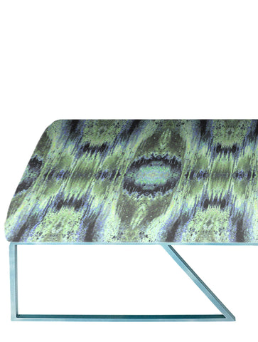 IRIDESCENT LIGHTENING BENCH : INFIINIITY BLUE SAGE VELVET