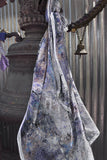 Cashmere Scarf - SONYA ROTHWELL SHAKTI GEORGETTE SILK SCARF : SILVER