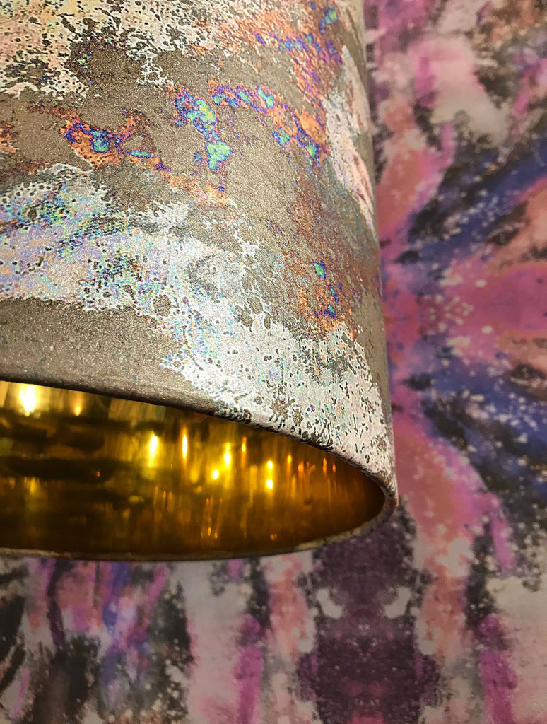 Lampshade - HOLOGRAPHIC UNIVERSE DRUM SHADE : COPPER