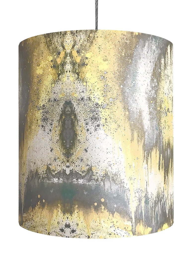 Lampshade - SONYA ROTHWELL SACRED GEOMETRY DRUM SHADE : GOLDEN JADE