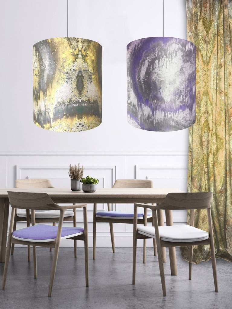 Lampshade - SONYA ROTHWELL SACRED GEOMETRY DRUM SHADE : PURPLE HAZE