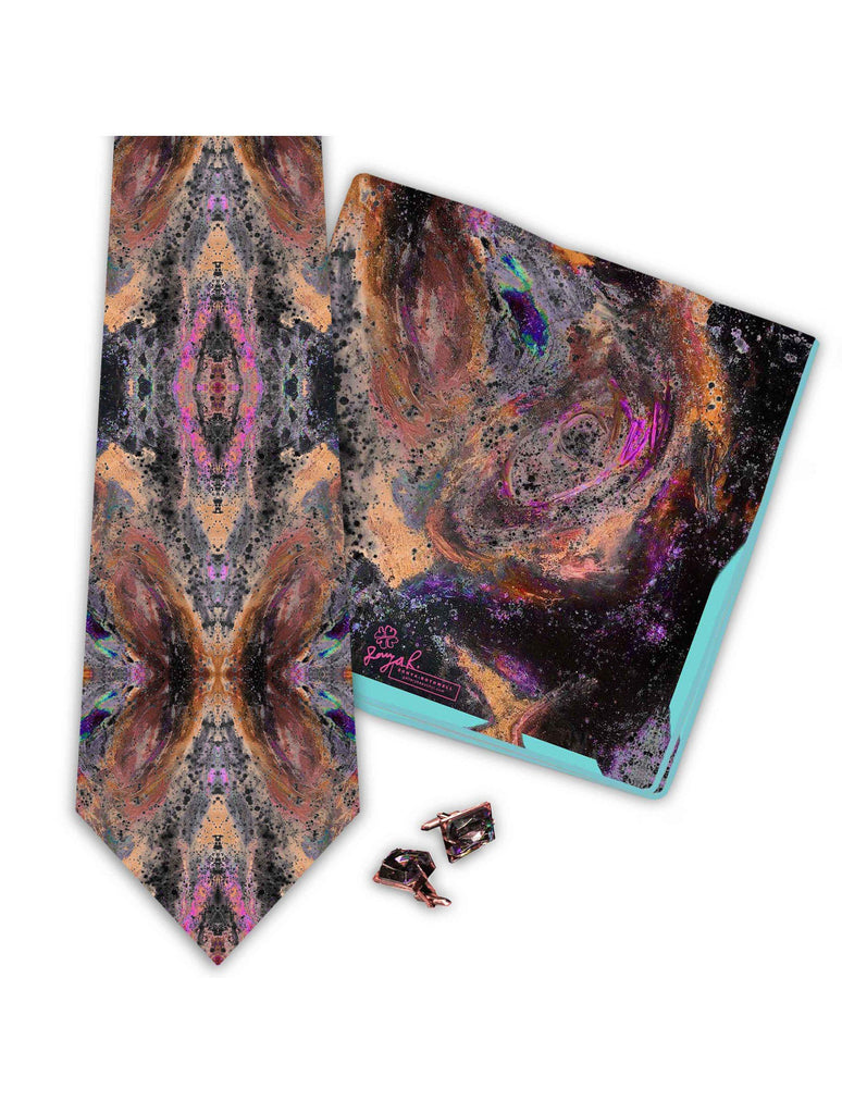 Pocket Square - SONYA ROTHWELL GANESH NOIR SILK POCKET SQUARE