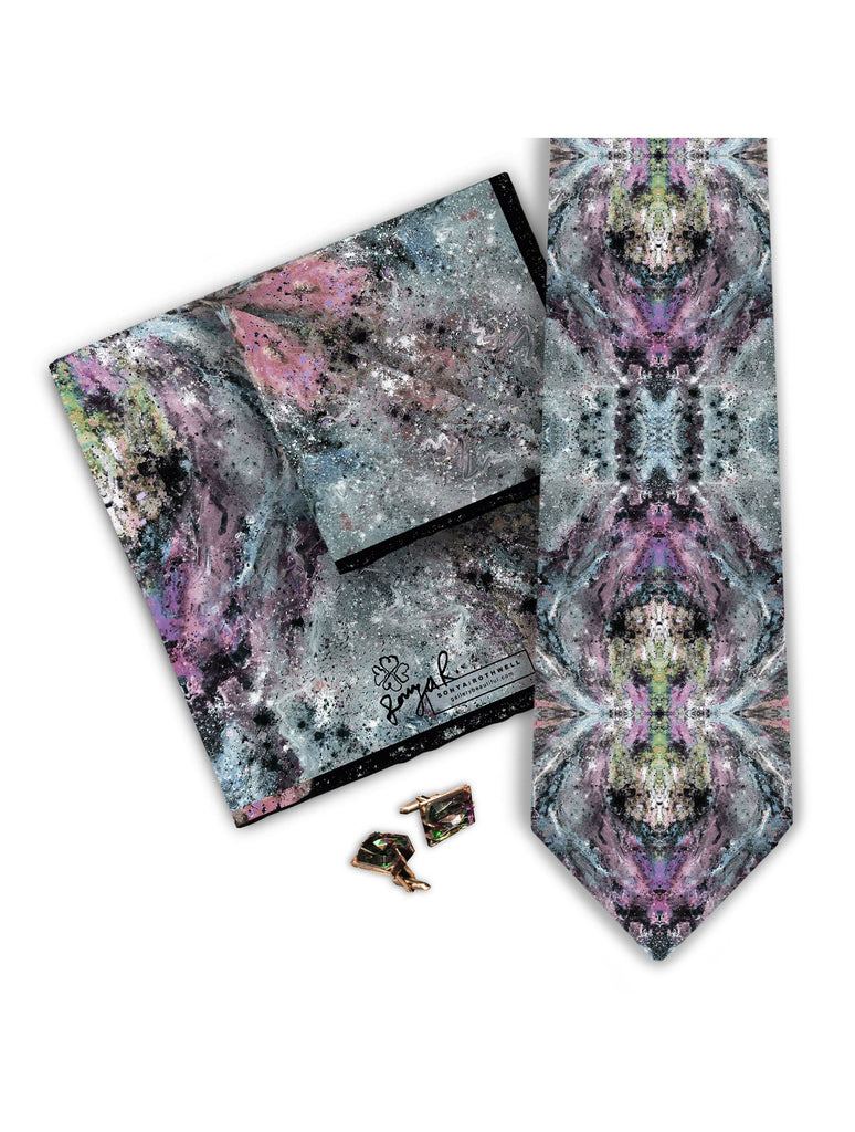 Pocket Square - SONYA ROTHWELL MANASLU TWILIGHT BLU SILK POCKET SQUARE