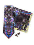 Pocket Square - SONYA ROTHWELL NAGA RAINBOW NOIR SILK POCKET SQUARE