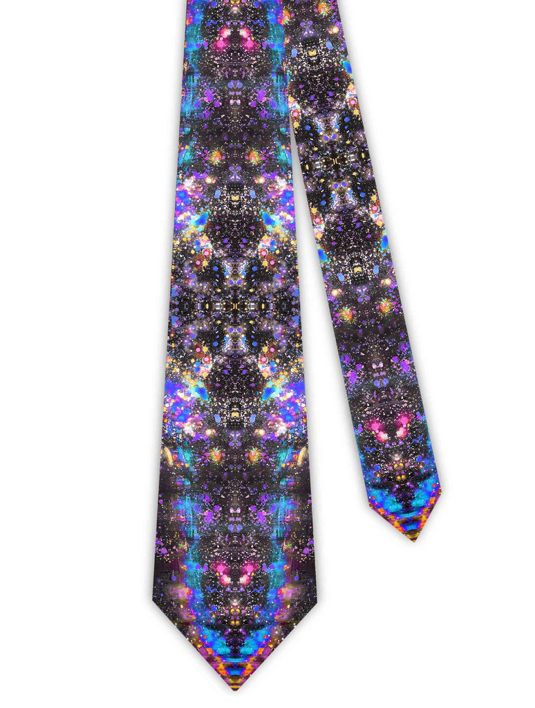 Pocket Square - SONYA ROTHWELL NAGA RAINBOW NOIR SILK POCKET SQUARE