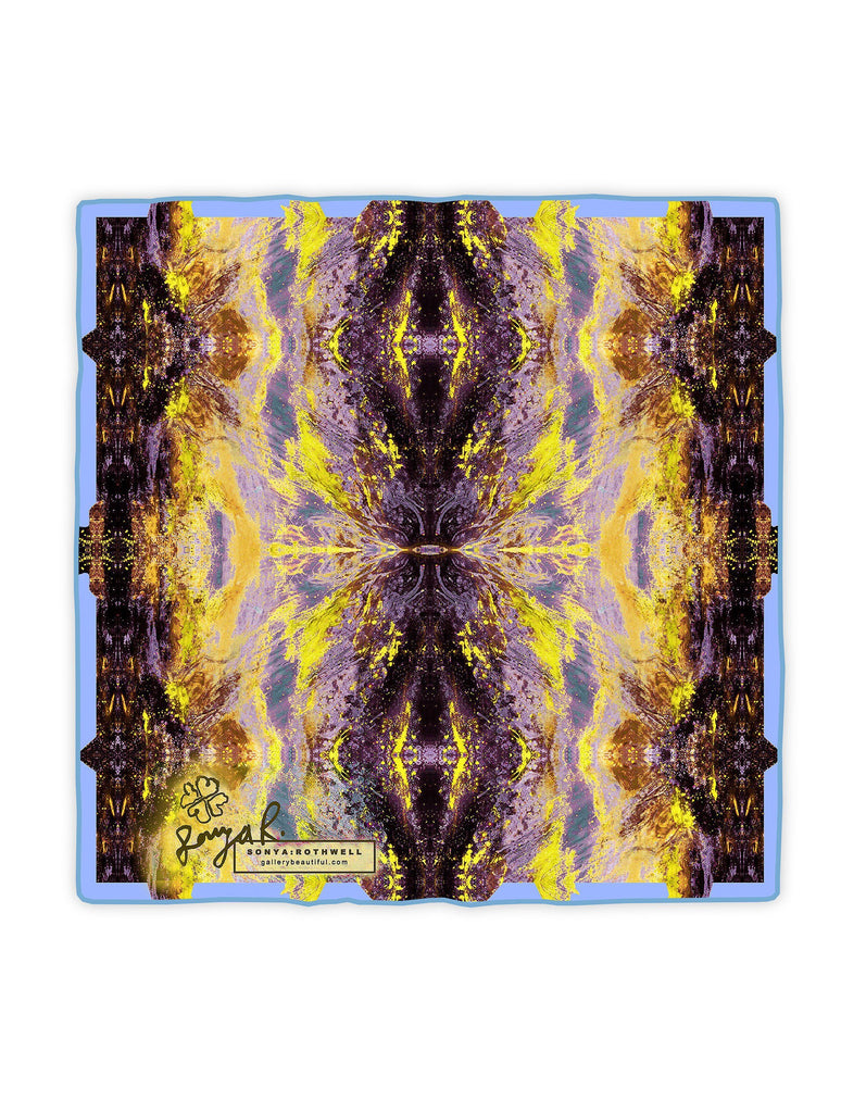 Pocket Square - SONYA ROTHWELL TETRAHEDRON GOLD SILK POCKET SQUARE