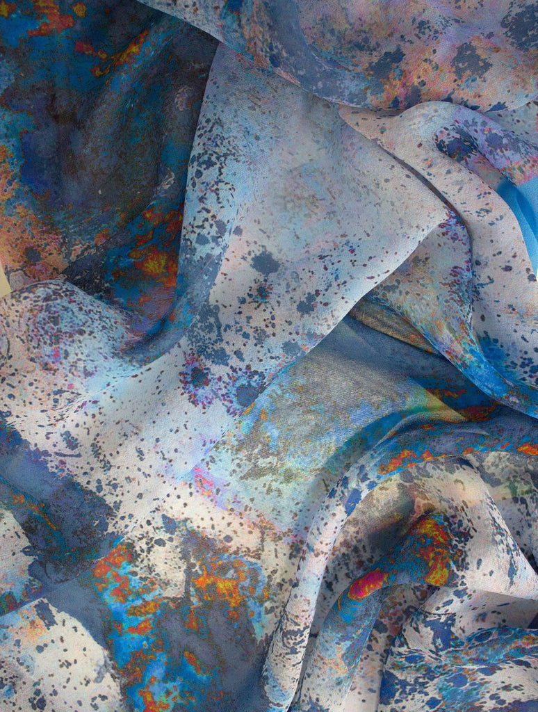 Silk Scarf - SONYA ROTHWELL AROHINI GEORGETTE SILK SCARF : SPACE