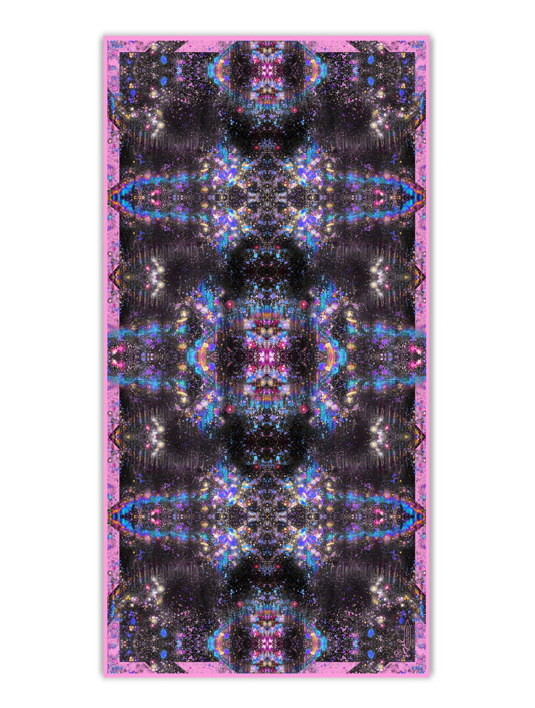 Silk Scarf - SONYA ROTHWELL RAINBOW NAGA GEORGETTE SILK SCARF : NOIR PINK