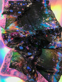 Silk Scarf - SONYA ROTHWELL RAINBOW NAGA GEORGETTE SILK SCARF : NOIR PINK