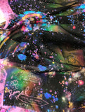 Silk Scarf - SONYA ROTHWELL RAINBOW NAGA GEORGETTE SILK SCARF : NOIR PINK