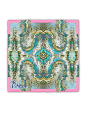 SACRED GEOMETRY SILK SCARF : PINK