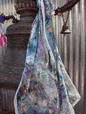 Silk Scarf - SONYA ROTHWELL SHAKTI GEORGETTE SILK SCARF : PETROL