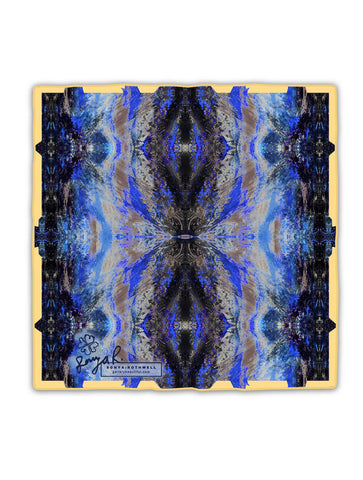 TETRAHEDRON SILK SCARF : PEACOCK BLUE