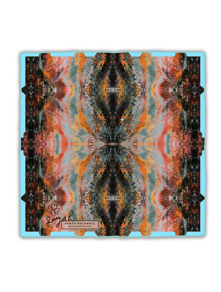 Silk Scarf - SONYA ROTHWELL TETRAHEDRON SILK SCARF : TANGERINE