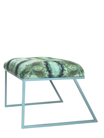 IRIDESCENT LIGHTENING STOOL : INFIINIITY BLUE SAGE VELVET