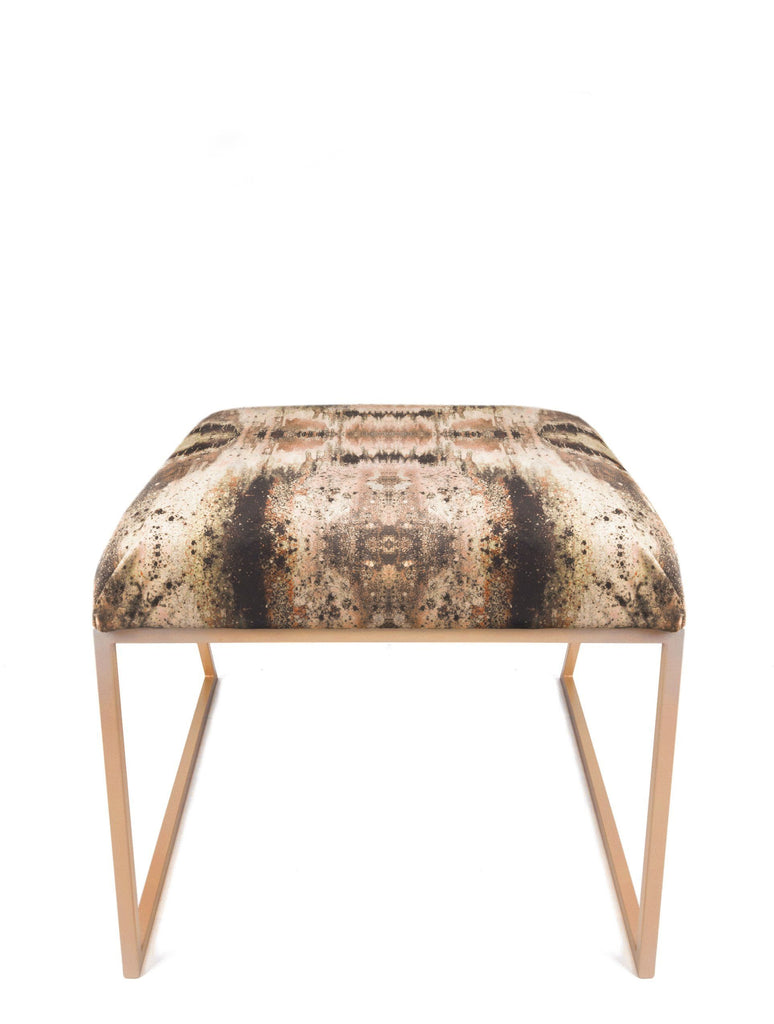 Stool - IRIDESCENT LIGHTENING STOOL : INFIINIITY TUMERIC VELVET