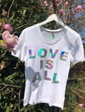 T-shirt - NON PROFIT HOLOGRAPHIC 'LOVE IS ALL' T-SHIRT