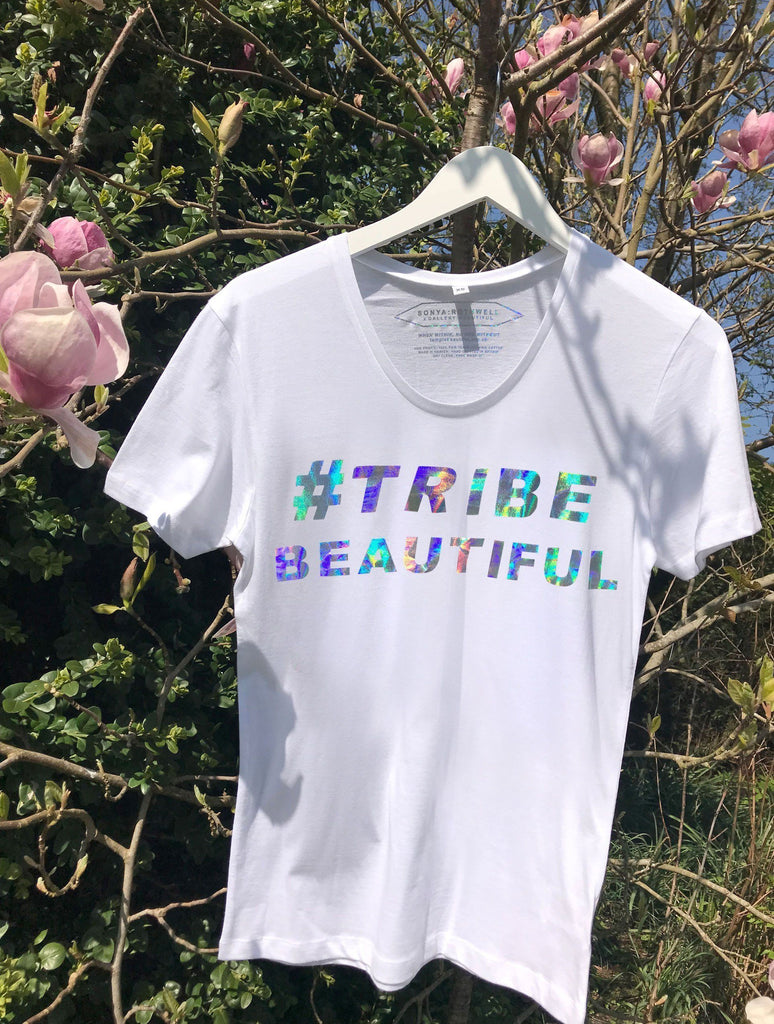 T-shirt - NON PROFIT HOLOGRAPHIC 'TRIBE BEAUTIFUL' T-SHIRT