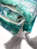 Throw - SONYA ROTHWELL NIRVANA VELVET THROW : AQUA