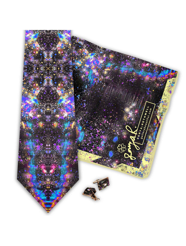 Tie - SONYA ROTHWELL RAINBOW NAGA SILK TIE : NOIR