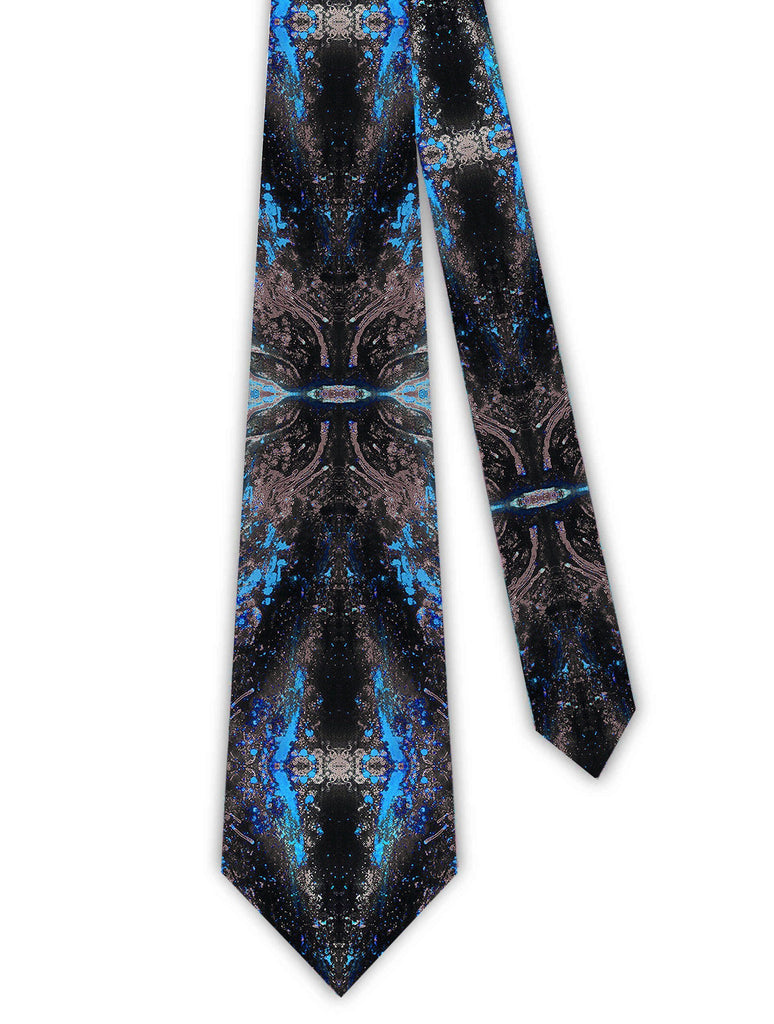 Tie - SONYA ROTHWELL TETRAHEDRON SILK TIE : AQUA